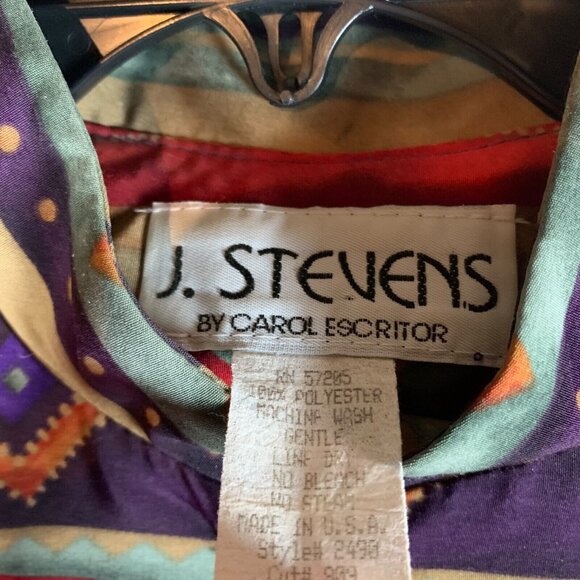 VTG J. Stevens by Carol Escritor Women's Aztec Print‎ Button Front Shirt Dress 6 - Picture 4 of 14